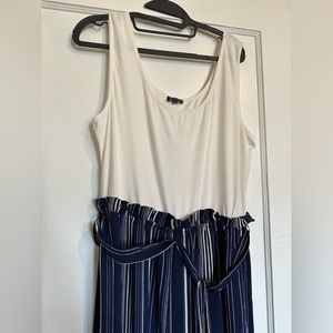 Navy White Maxi Jumper Romper, size xxl, nautical